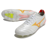 Mizuno Morelia Neo IV Elite FG White, Orange and Yellow Field Football Boots